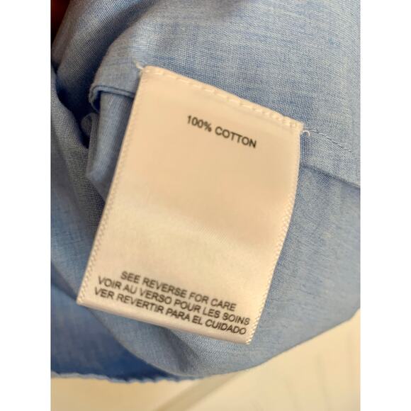 CK Bradley Norway Blouse Chambray Tassel Embroidered Collar Medium - Picture 8 of 8